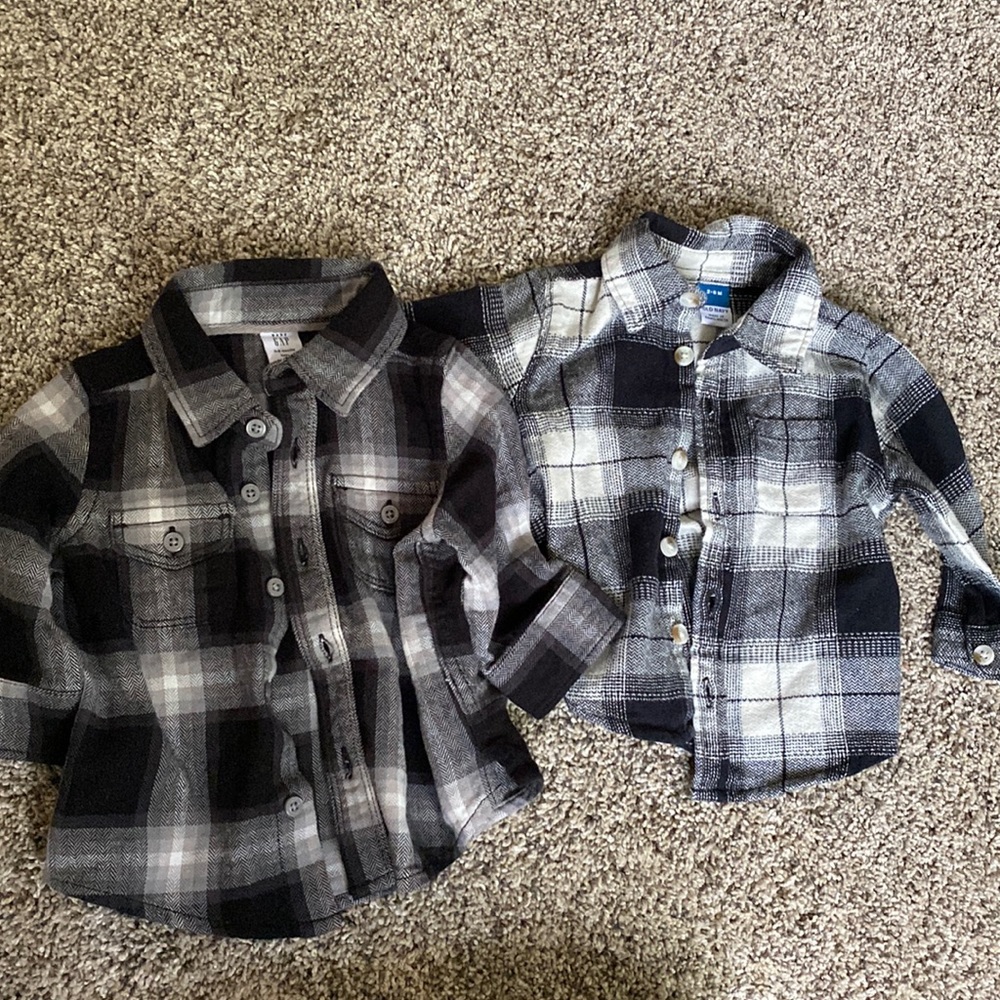 3-6 Month Baby Boy Flannels. Lot of 2